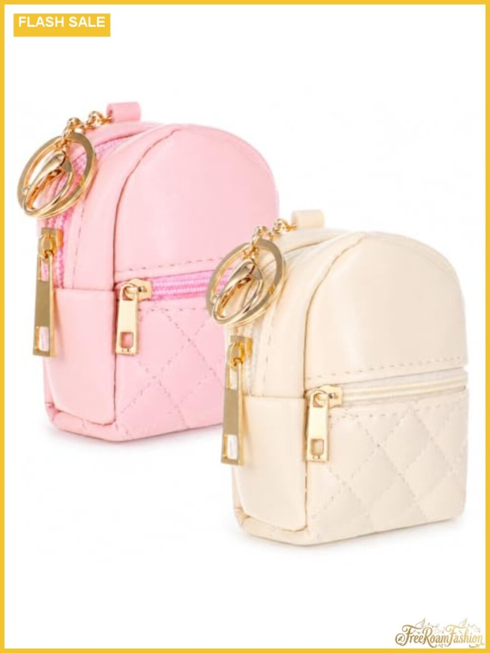 Mini Keychain Backpack Coin Purse 2Pcs PU Leather Wallet Keychain Pouch